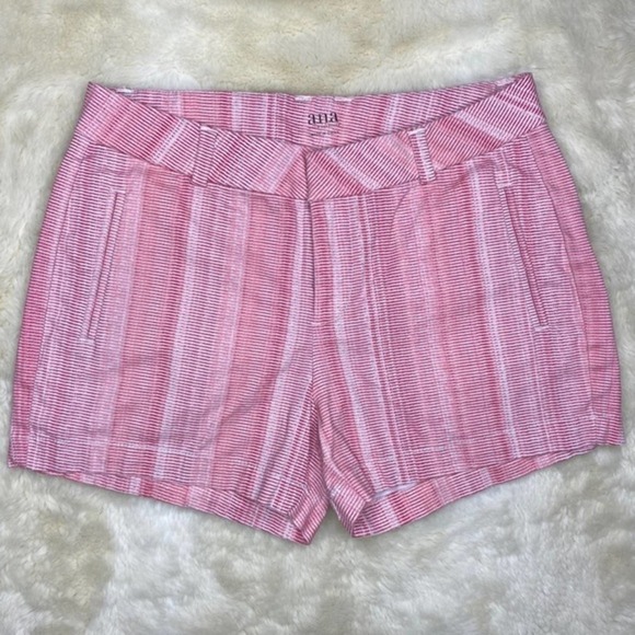 A.n.a. Twill Red & White Striped Shorts Size 4 - Picture 2 of 7